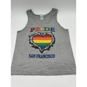 Men's Rainbow San Francisco Grey Tank Top BL Gay Lesbian LGBT Pride CA